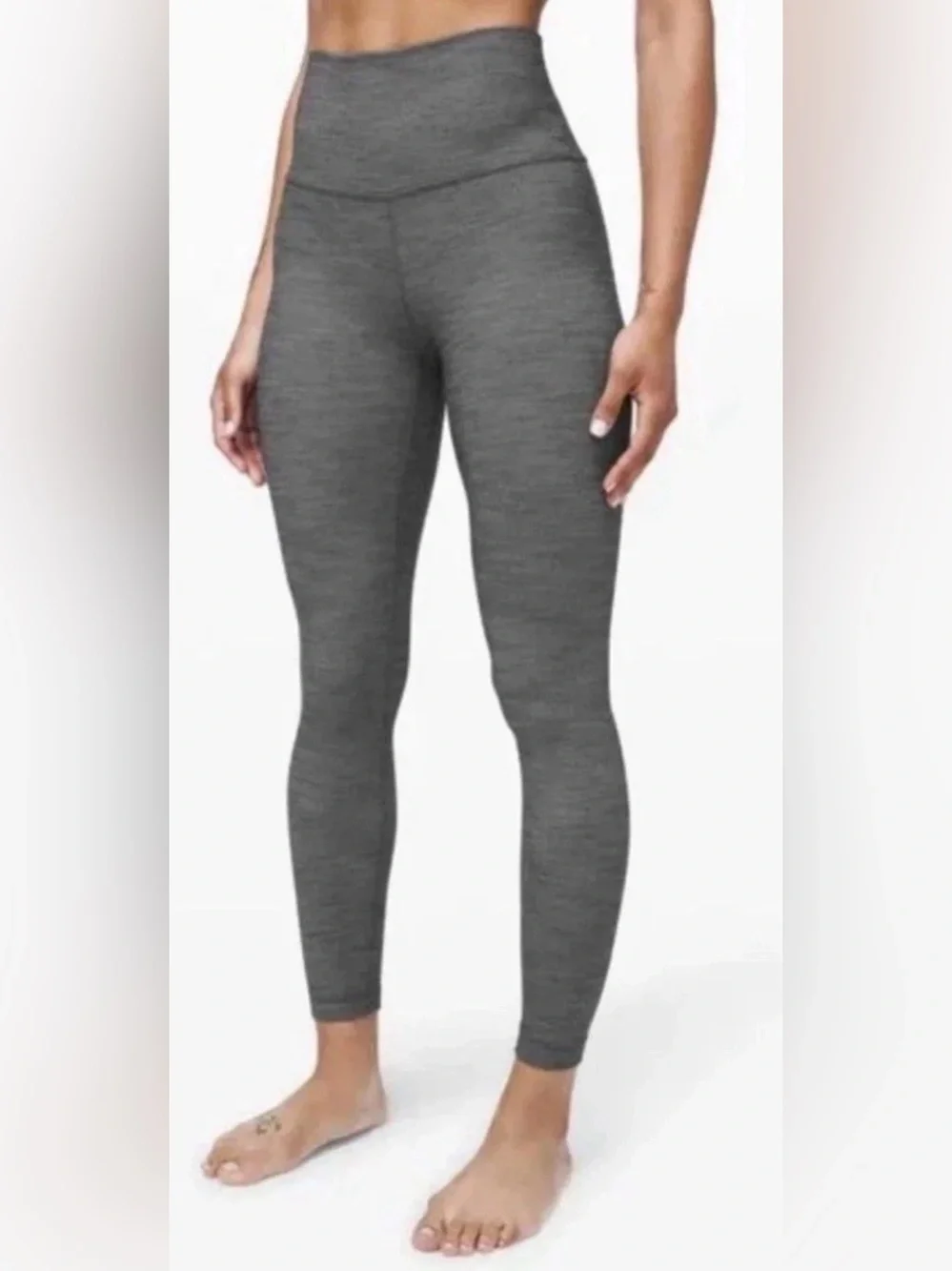 Lululemon Align High Rise Heathered Dark/SlateGray Yoga Legging Herringbone Sz 4